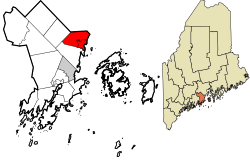 Knox County Maine incorporated and unincorporated areas Camden highlighted